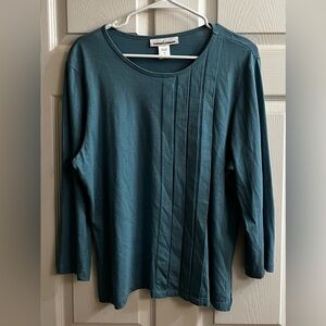 SERENGETI~Women's Long Sleeve Teal Top~M